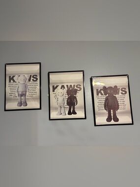 KAWS Poster in Gray and Black with Twin Figure